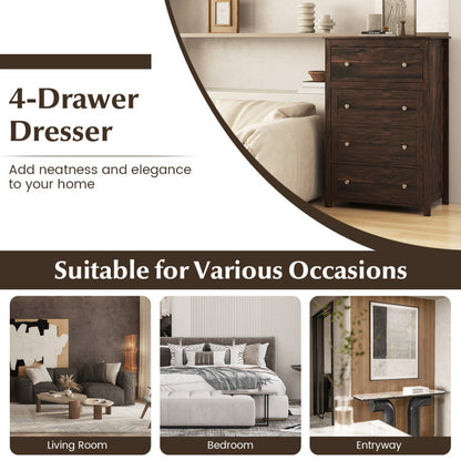4 Drawer Dresser for Closet Hallway Living Room Nursery