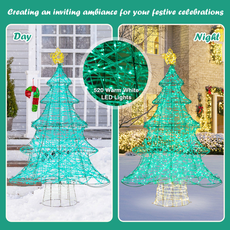 4-Feet-Lighted Artificial Christmas Tree with 520 LED Lights and Top Star