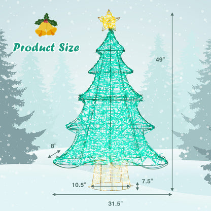4-Feet-Lighted Artificial Christmas Tree with 520 LED Lights and Top Star