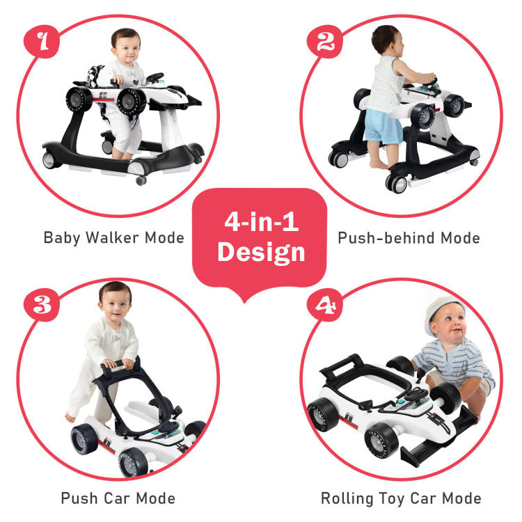 4-in-1 Foldable Activity Push Walker with Adjustable Height