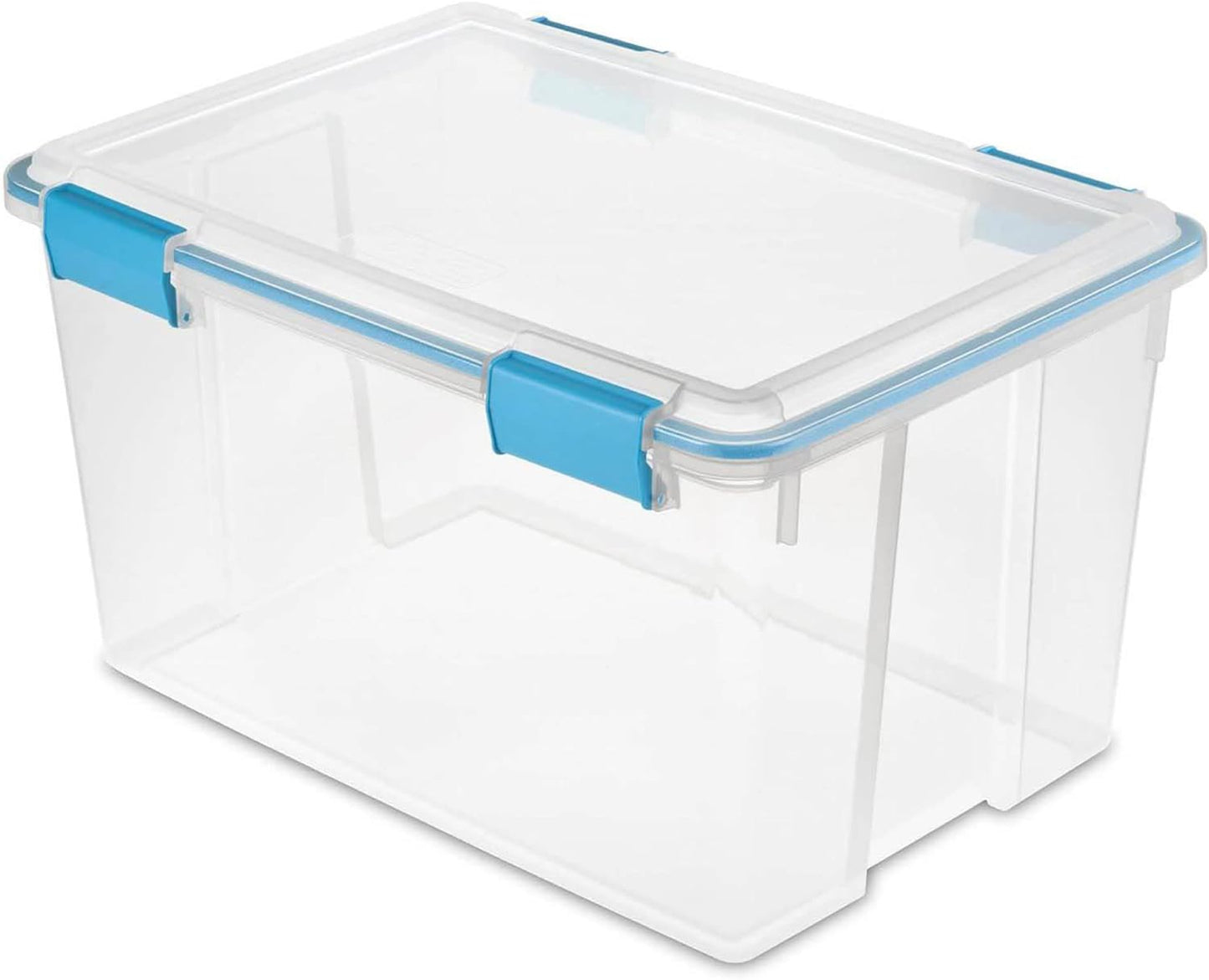 Sterilite Storage Tote, Clear, Polypropylene - 13.5 Gallon Volume Capacity, Blue/Clear Lid, Rectangular, Latches, 36 packs, 22.5 L x 16" W x 13.5" H