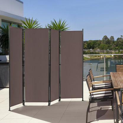 4-Panel Room Divider Folding Privacy Screen with Adjustable Foot Pads