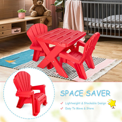 3-Piece Plastic Children's Play Table Chair Set