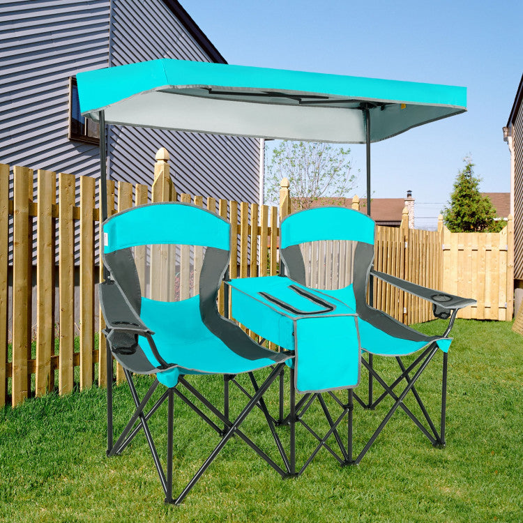 Portable Folding Camping Canopy Chairs with Cup Holder