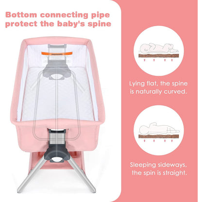 Portable Baby Bedside Sleeper with Adjustable Heights and Angle