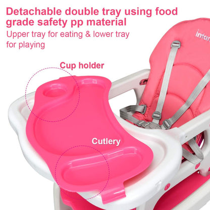 3-in-1 Baby High Chair with Lockable Universal Wheels