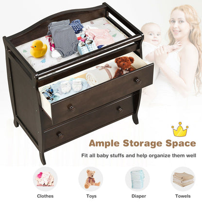 Baby Changing Table with 3 Drawers and Safety Belt