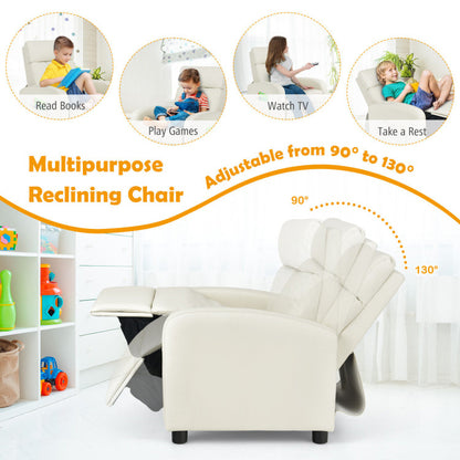 Ergonomic PU Leather Kids Recliner Lounge Sofa for the 3–12 Age Group