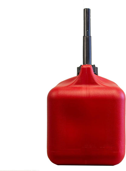 FLAME SHIELD Gas Can - Red HDPE, Includes Spout, Quick-Flow Spout, Self-Venting, CARB and EPA, 2 gallon, 9 3/4 in H, 7 3/4 in W,  9 1/4 in L