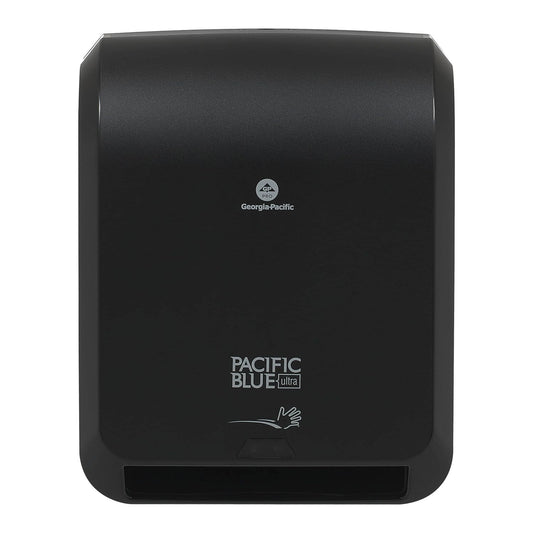 GEORGIA-PACIFIC Automated Paper Towel Dispenser - Black, Wall Mount, Hands Free, Includes Batteries, Key and Mounting Brackets, 16-4/5"H x 12-29/32"W