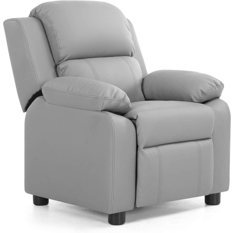 Kids Deluxe Headrest Recliner Sofa Chair with Storage Arms