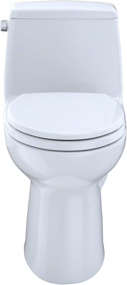 TOTO Toilet - 1.6 gpf, G-Max, Floor Mount, Elongated, Cotton White, With SoftClose Seat, Eco Ultramax, One Piece, 16-5/8"W 28-1/8" Depth