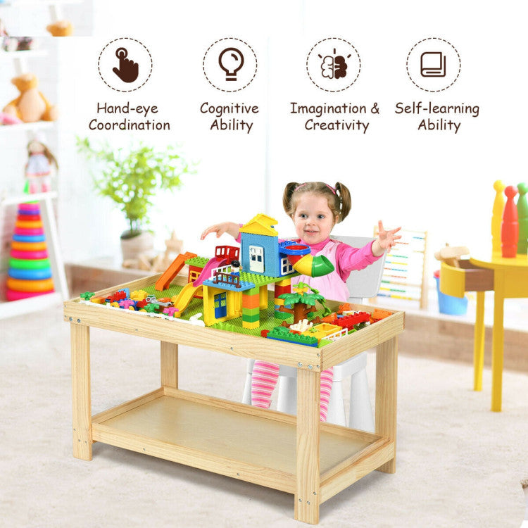 Solid Multifunctional Wood Kids Activity Play Table