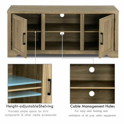 Rustic TV Stand Entertainment Center Storage Cabinet