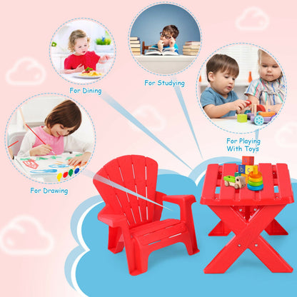 3-Piece Plastic Children's Play Table Chair Set