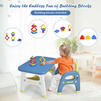 Kids Activity Table and Chair Set with Montessori Toys for Preschool and Kindergarten