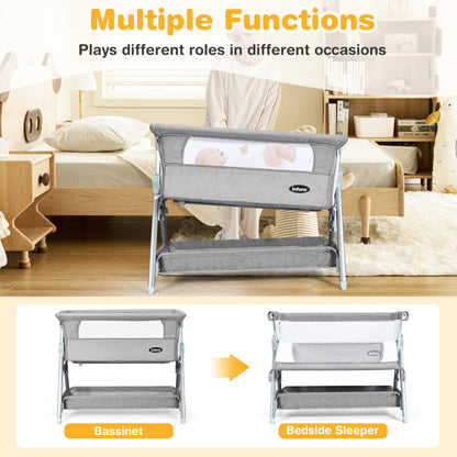 Adjustable Baby Bedside Crib with Large Storage