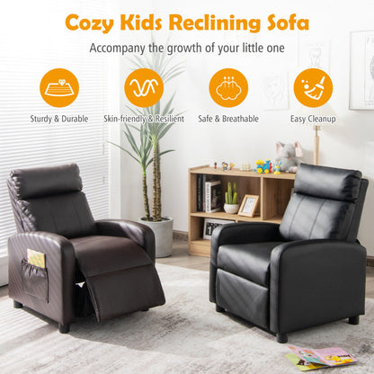 Ergonomic PU Leather Kids Recliner Lounge Sofa for the 3–12 Age Group