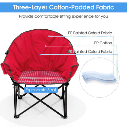 Folding Camping Moon-Padded Chair with Carrying Bag