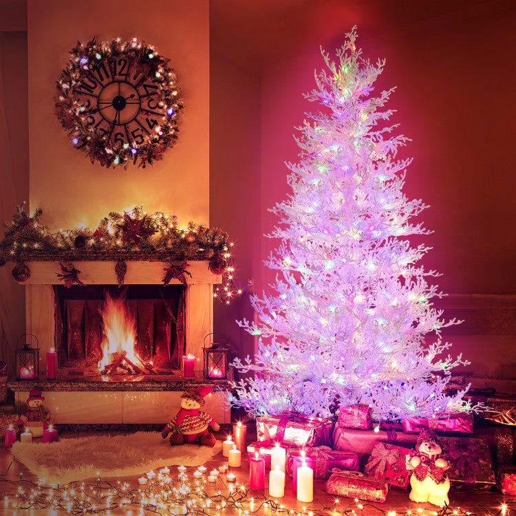 6-foot Artificial Christmas Tree with 383 PE Branch Tips and 300 LED Lights