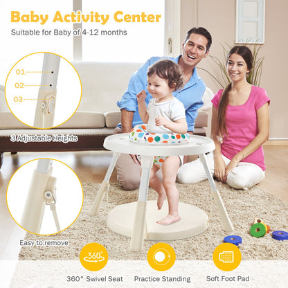 6-in-1 Baby High Chair Infant Activity Center with Height Adjustment