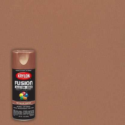 KRYLON Metallic Spray Paint - Copper, Metallic, Solvent Based, Alkyd Enamel Resin, Paint for Wood, Metal, Wicker, Plastics, Tile, Glass & More, 12 oz