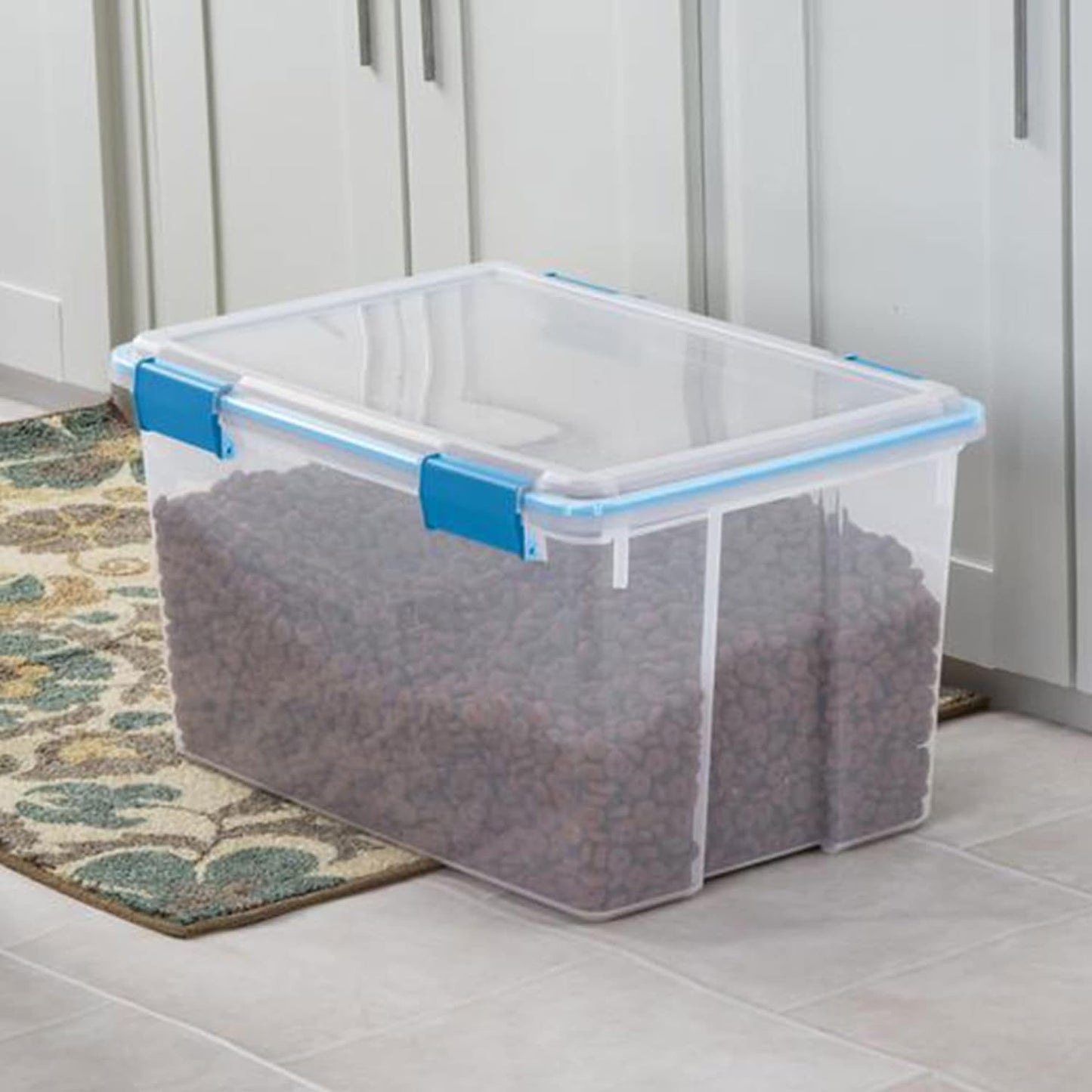 Sterilite Storage Tote, Clear, Polypropylene - 13.5 Gallon Volume Capacity, Blue/Clear Lid, Rectangular, Latches, 36 packs, 22.5 L x 16" W x 13.5" H