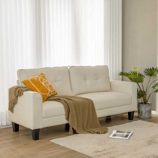 79.5-Inch Fabric Loveseat Sofa with 2 Removable Back Cushions