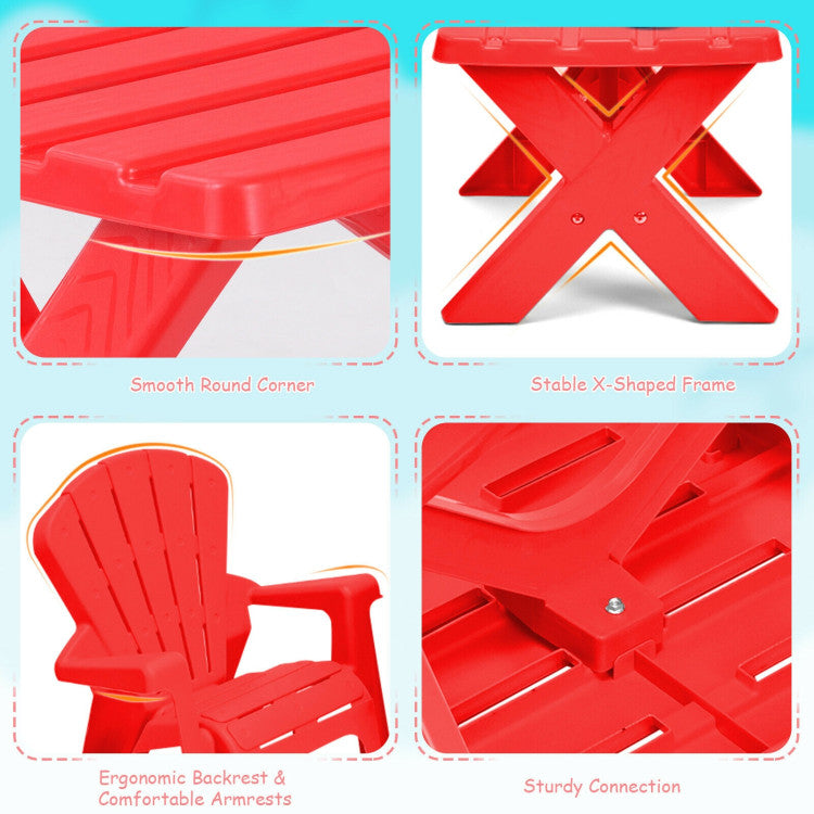 3-Piece Plastic Children's Play Table Chair Set