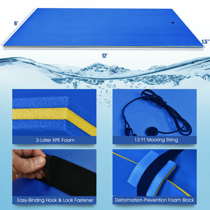 12 x 6 Feet 3 Layer Floating Water Pad