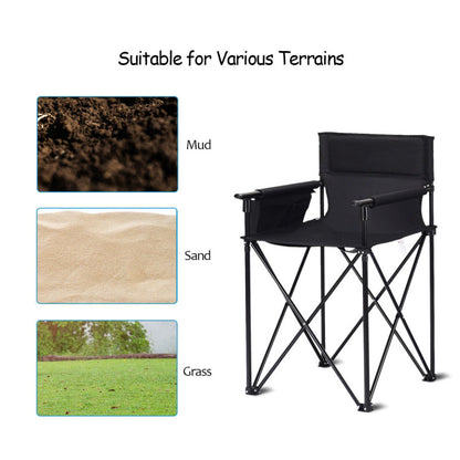 Portable 38-inch Oversized High Camping Fishing Folding Chair