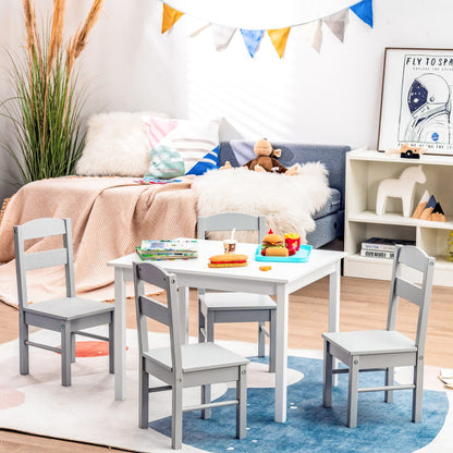 Kids 5-Piece Wooden Table and Chair Set