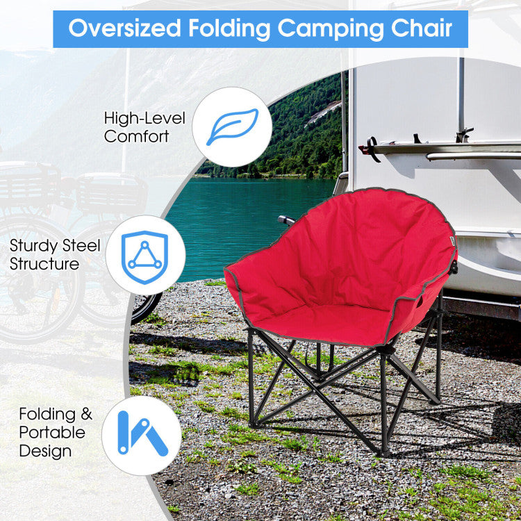 Folding Camping Moon-Padded Chair with Carrying Bag