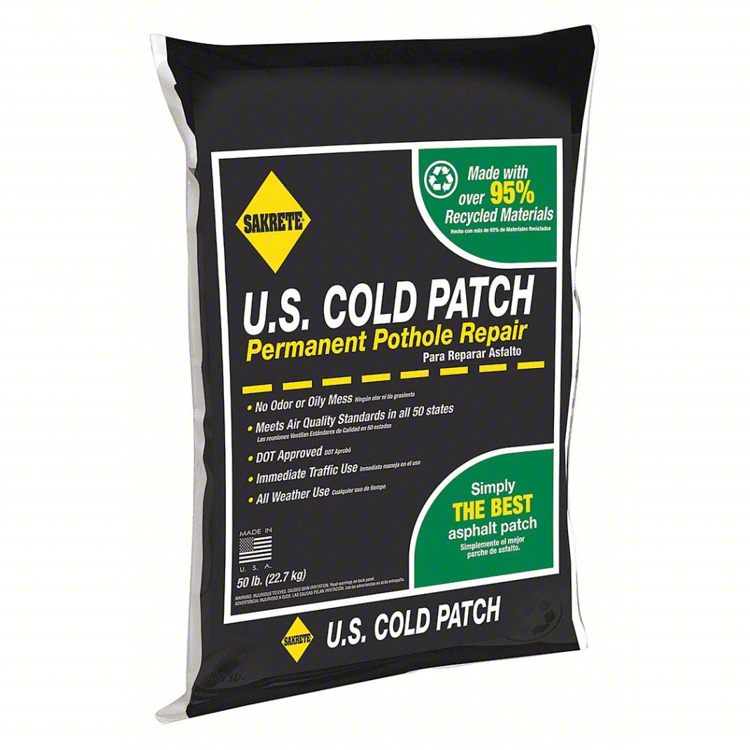 US Cold Patch Permanent Pothole Repair, 50 lb, Bag