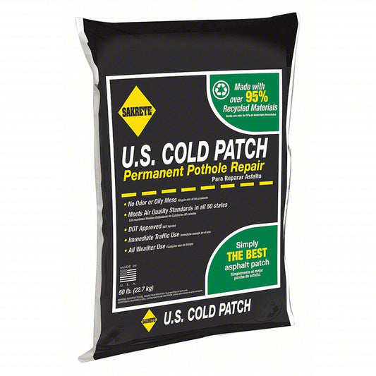US Cold Patch Permanent Pothole Repair, 50 lb, Bag
