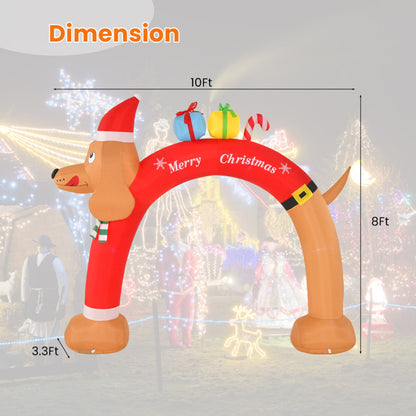 8-Feet-Lighted Inflatable Christmas Dachshund Arch with Air Blower