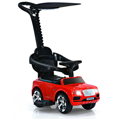 3-in-1 Bentley Kids Push and Slide Car with Canopy