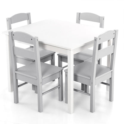 Kids 5-Piece Wooden Table and Chair Set