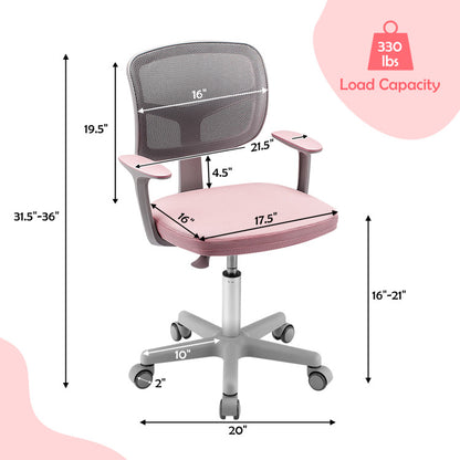 Adjustable Desk Chair with Auto-Brake Casters for Kids