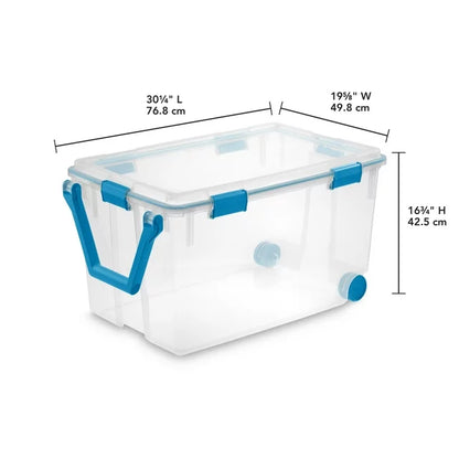 Sterilite 120 Qt. Wheeled Gasket Box Blue Aquarium