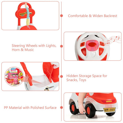 3-in-1 Baby Walker Sliding Pushing Car with Sound Function