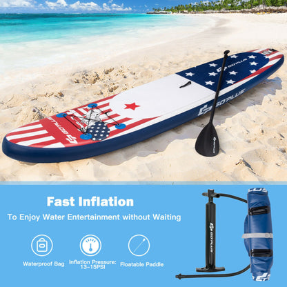 11-Feet Inflatable Stand-Up Paddle Board with 3-Fin Thruster