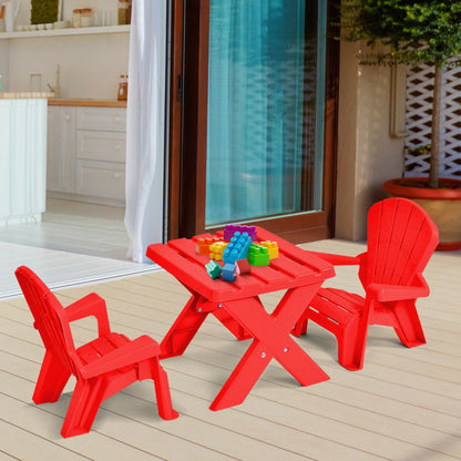 3-Piece Plastic Children's Play Table Chair Set