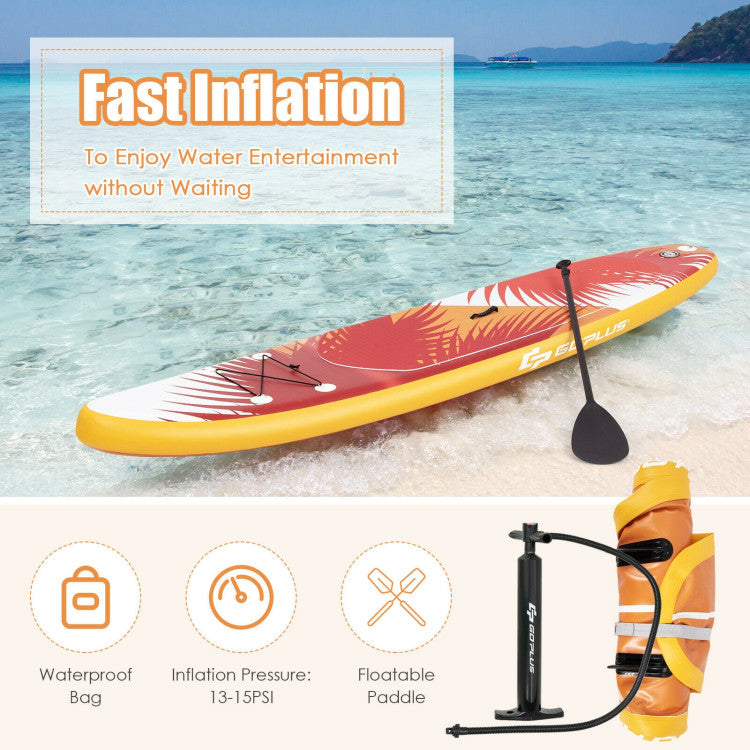 10.5ft Inflatable Stand-up Board With Aluminum Paddle Pump