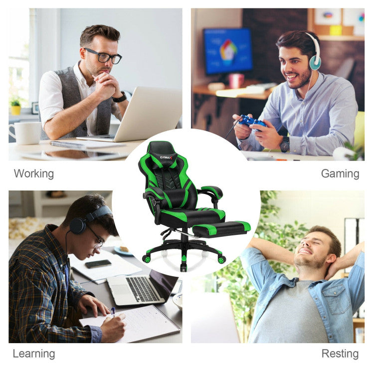 Adjustable Gaming Chair with Footrest for Home Office