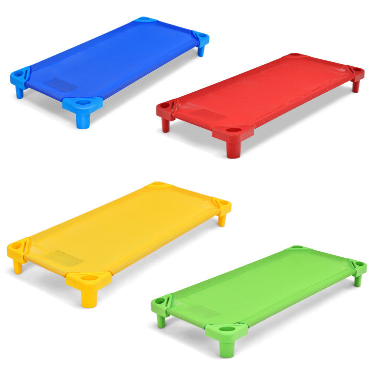 Pack of 4 Colorful Kids Stackable Naptime Cots