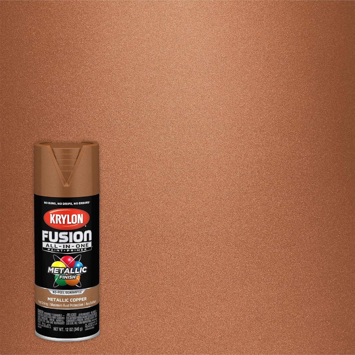 KRYLON Metallic Spray Paint - Copper, Metallic, Solvent Based, Alkyd Enamel Resin, Paint for Wood, Metal, Wicker, Plastics, Tile, Glass & More, 12 oz