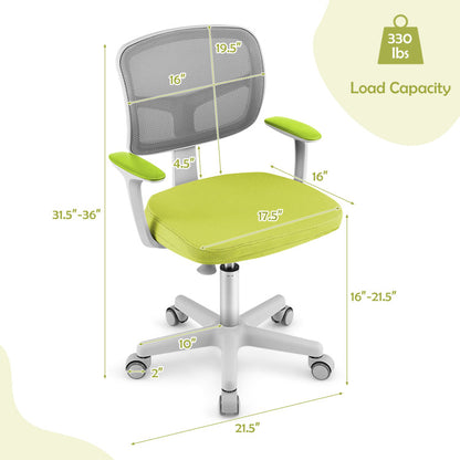 Adjustable Desk Chair with Auto-Brake Casters for Kids