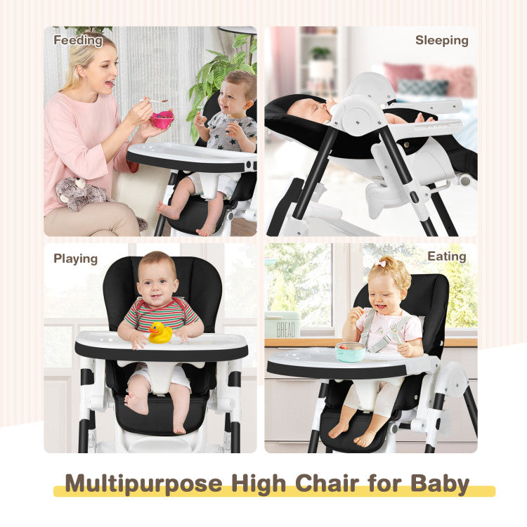 Baby Folding Chair with Wheel Tray and Storage Basket