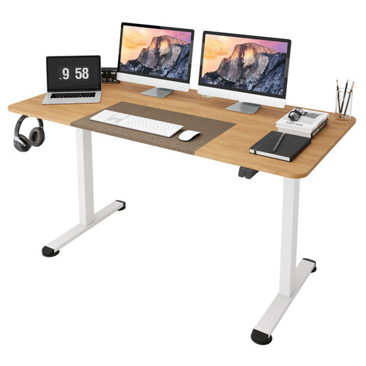 55-Inch Electric Height Adjustable Office Desk with Hook